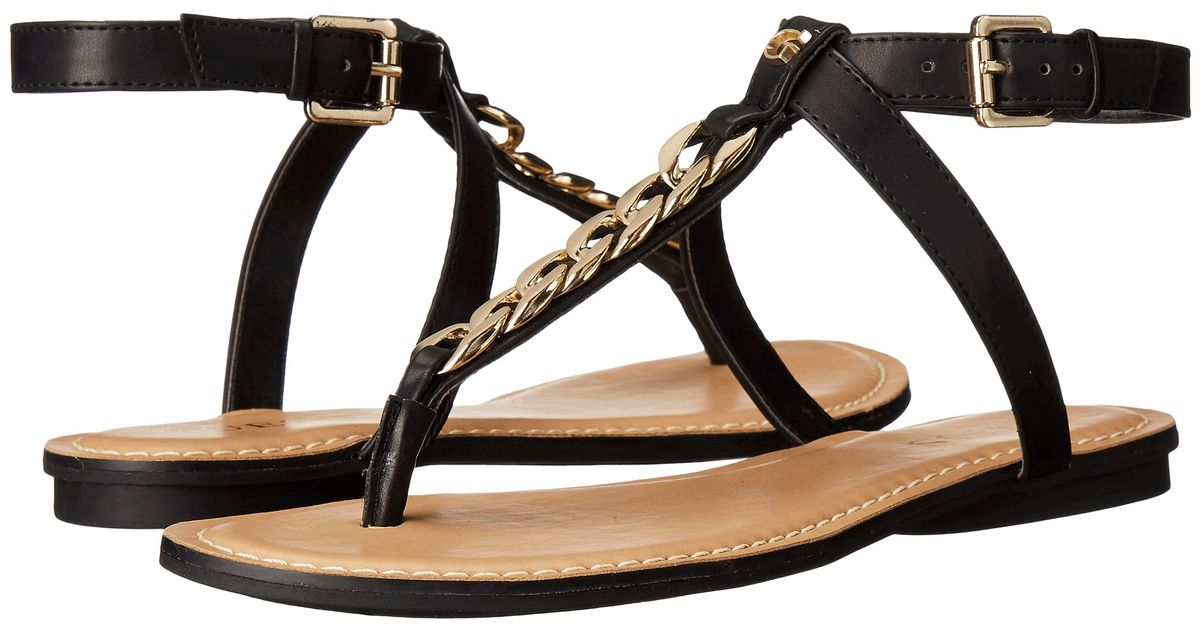 Guess Rehan Chain Thong Sandals in Black | Lyst